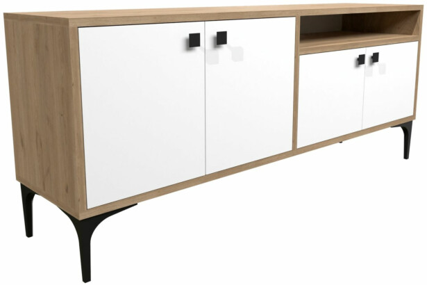 TV-taso Linento Furniture Artemis 1548 valkoinen/tammi