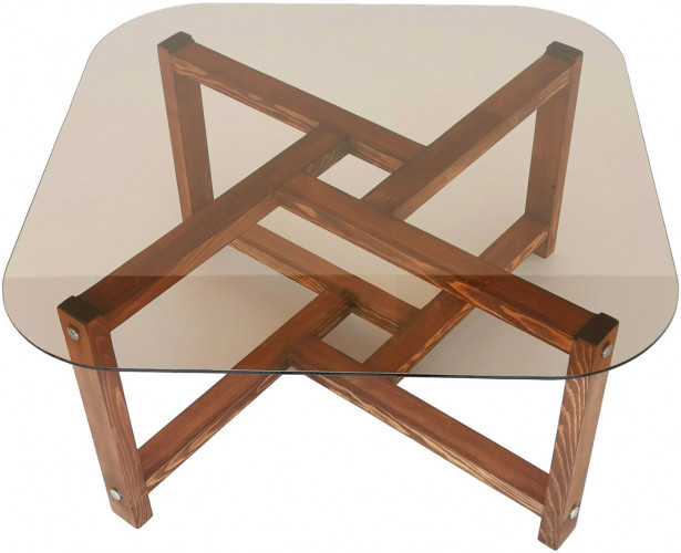 Sohvapöytä Linento Furniture Zen, 80x80x40cm, ruskea