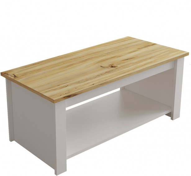 Sohvapöytä Linento Furniture LV14, puukuosi, ruskea/valkoinen