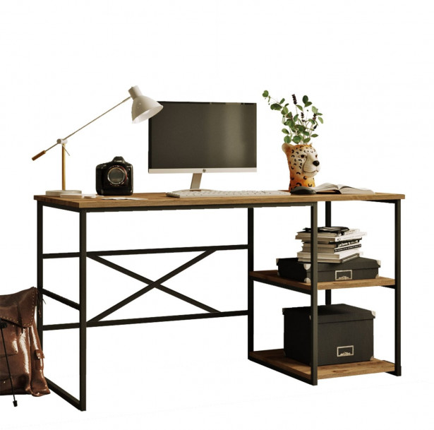 Työpöytä Linento Furniture VG25, oikea, ruskea