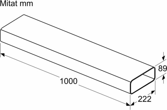 Suora hormikanava Siemens litteä uros 1000mm musta