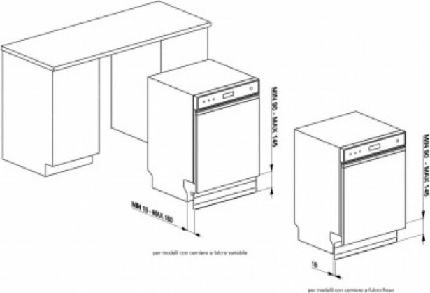 Sokkelilevy Smeg KITPL60N astianpesukoneeseen musta