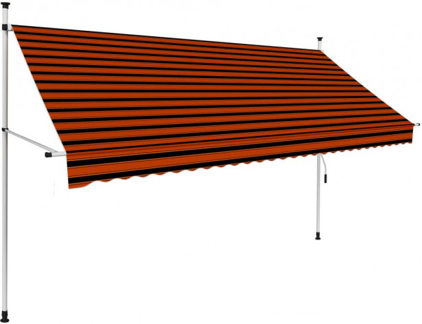 Sisäänkelattava markiisi 300 cm oranssi ja ruskea_1