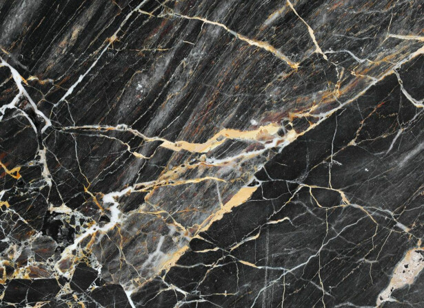 Kuvatapetti A.S. Creation Designwalls Black Gold Marble, 350x255cm, musta