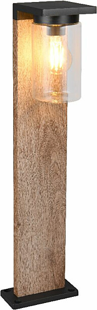 Pylväsvalaisin Trio Ardila, 65cm, E27, puu/mattamusta, hämärätunnistin
