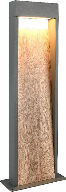 LED-pylväsvalaisin Trio Salmon, 100cm, puu/antrasiitti