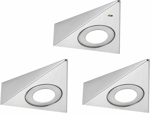 LED-kalustevalaisin Paulmann Trias 135x132mm 4000K liiketunnistin 2.7W 185lm harjattu rauta, 3kpl/pkt