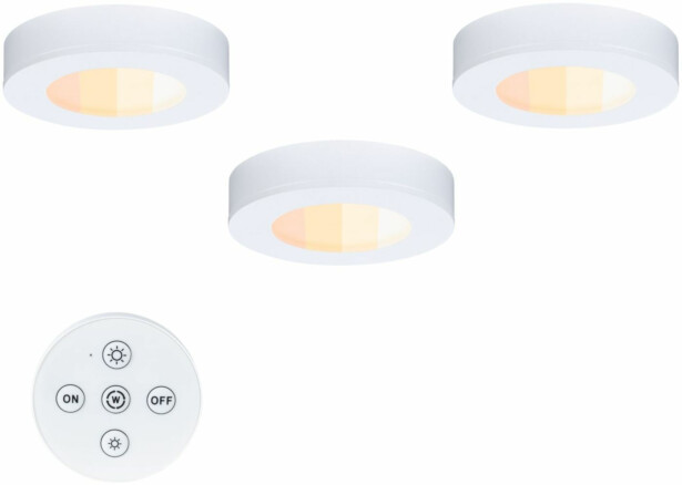 LED-kalustevalaisin Paulmann Batuno Ø70mm 2.1W 180lm valkoinen, 3kpl/pkt