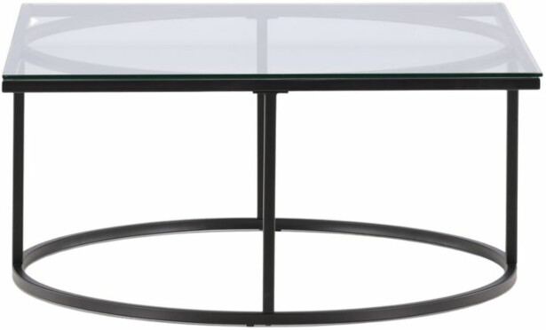 Sohvapöytä Furniture Fashion Skanör, 90cm, musta/lasi