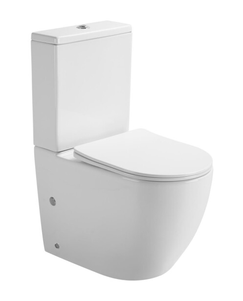 WC-istuin Interia Pacho Rimless, soft-close -kannella, valkoinen