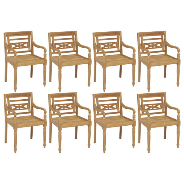 Batavia-tuolit, tiikki, eri pakkauskokoja