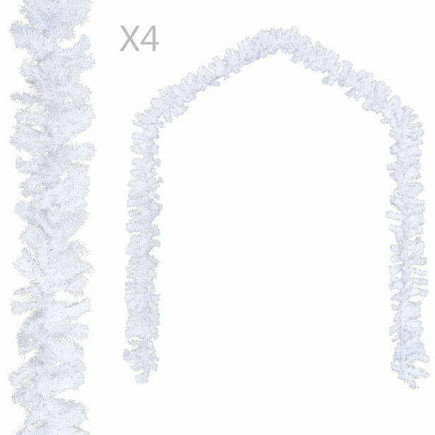 Jouluköynnökset, 4kpl, valkoinen, 270cm, PVC