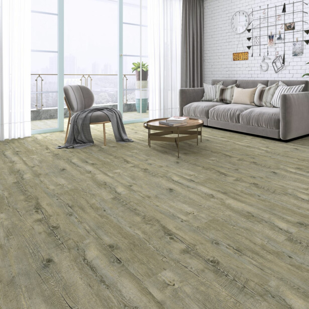 Kivikomposiittivinyylilankku DomusFlooring Tapion naavatammi