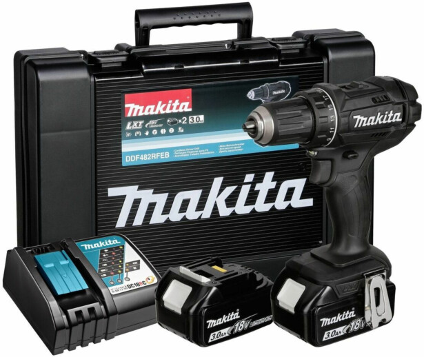 Akkuporakone Makita LXT DDF482RFEB, 62/36Nm, 18V, 2x3.0Ah akuilla + Makpac