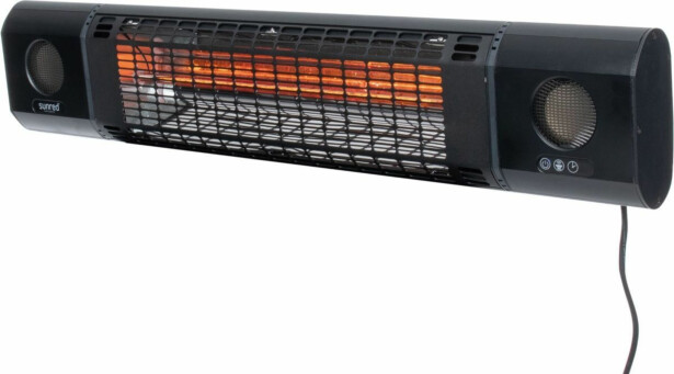 Infralämmitin Pistesarjat Sunred Ultra Sun and Sound Wall, IP54 2000W, musta