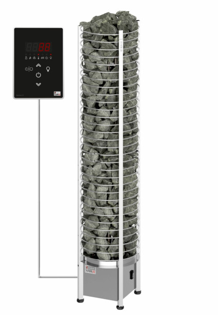 Sähkökiuas SAWO Tower Round Ni2, 8kW (7-13m³), erillinen ohjauskeskus