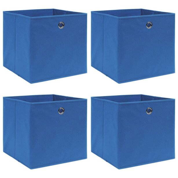 Säilytyslaatikot 4 kpl sininen 32x32x32 cm kangas