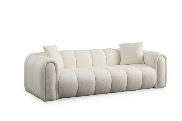 Sohva Linento Furniture Puffy, valkoinen, 3-istuttava