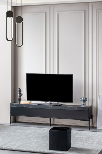 TV-taso Linento Furniture Beskar, musta