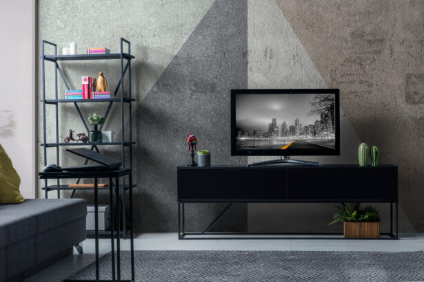 TV-taso Linento Furniture Black, musta