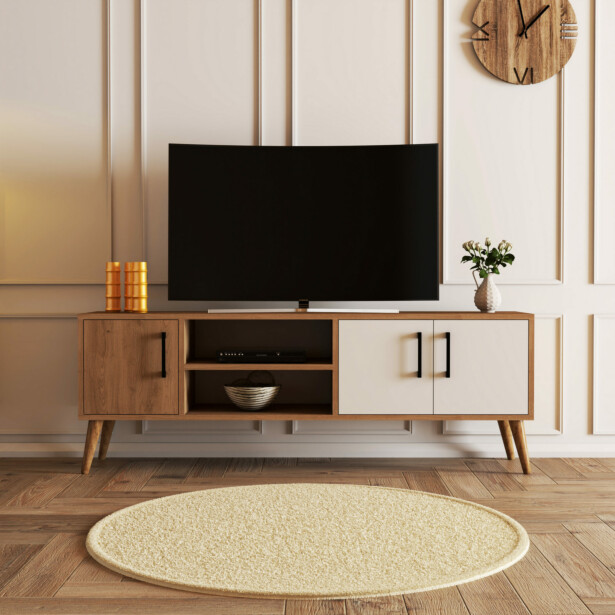 TV-taso Linento Furniture Exxen - 1584, tammi/valkoinen