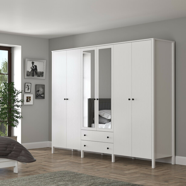 Vaatekaappi Linento Furniture FRN-10011, valkoinen