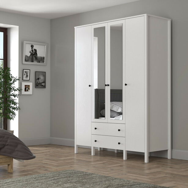 Vaatekaappi Linento Furniture FRN-10012, valkoinen