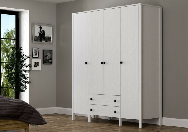 Vaatekaappi Linento Furniture FRN-10013-1, valkoinen