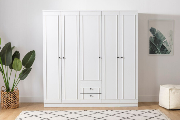 Vaatekaappi Linento Furniture Lia 52 210, valkoinen