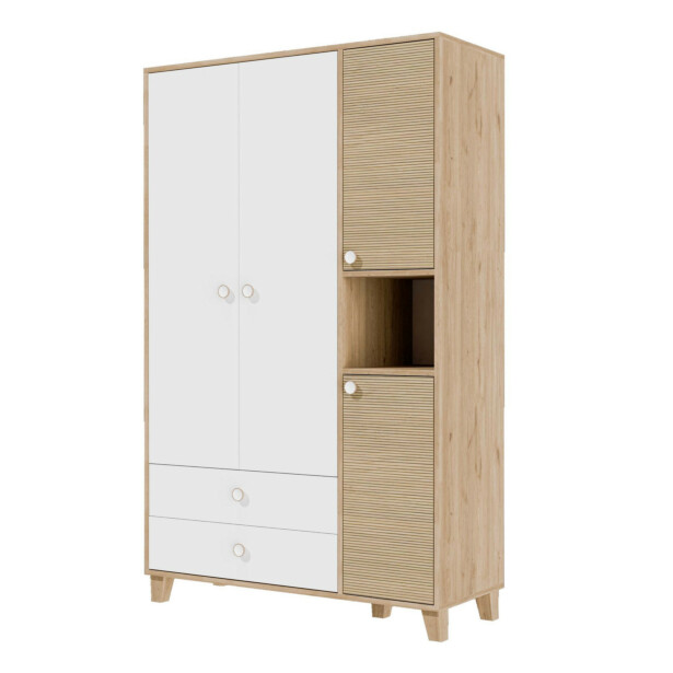 Vaatekaappi Linento Furniture Lisa 3520, tammi/valkoinen