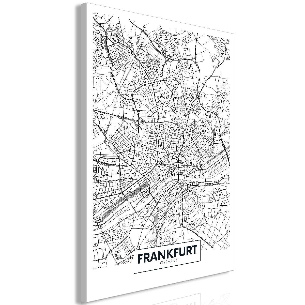 Taulu Artgeist Map of Frankfurt, 1-osainen, pystysuuntainen, eri kokoja |  