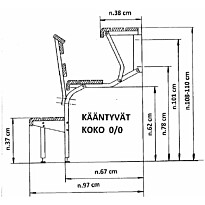 KIKKA lauderunkosarja, seinälle kääntyvä, alumiininen, ruuvipaketti, koko 0/0, Verkkokaupan poistotuote