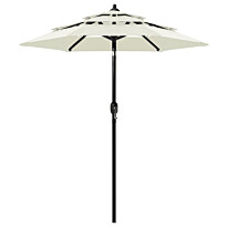 Aurinkovarjo alumiinitangolla, 3-tasoinen, eri kokoja ja värejä