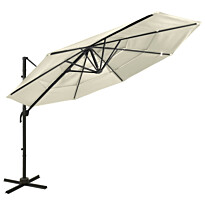 Aurinkovarjo 4-tasoinen, alumiinitangolla, 3x3m, eri värejä