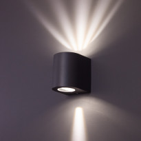 LED-seinävalaisin FTLIGHT Diva, 2x5W, Eri valonvärejä, 105x105x90mm, tummanharmaa