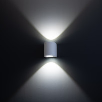 LED-seinävalaisin FTLIGHT Diva, 2x5W, Eri valonvärejä, 105x105x90mm, valkoinen