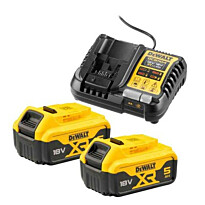 Akkulaturipaketti DeWalt XR DCB1104P2, 18V, 2x5.0Ah, Verkkokaupan poistotuote