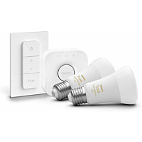 Aloituspakkaus Philips Hue White Ambiance, 2 x älylamppu 8W A60 E27, himmenin ja Hue-silta 