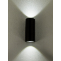 LED-ulkoseinävalaisin Aneta Lighting Union, 2x3W, IP54, ylös-alasvalo, musta