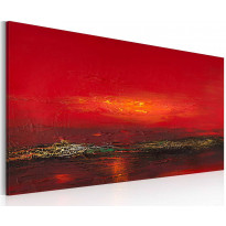 Canvas-taulu Artgeist Punainen auringonlasku yli meren, käsinmaalattu, 60x120cm