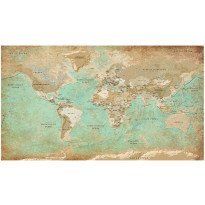 Sisustustarra Artgeist Turquoise World Map II, 280x490cm