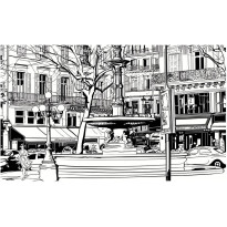 Kuvatapetti Artgeist Sketch of parisian fountain, 270x450cm