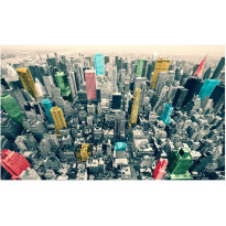 Maisematapetti Artgeist New Yorkin värikkäitä heijastuksia, 270x450cm