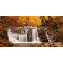 Maisematapetti Artgeist Autumn Landscape: Waterfall in Forest, 550x270cm
