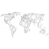 Kuvatapetti Artgeist Map of the World - white solids, 550x270cm
