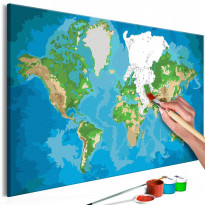 DIY-taulu Artgeist Blue &amp; Green World Map, 40x60cm