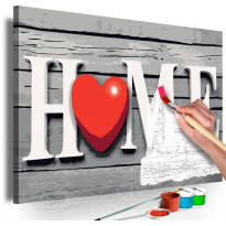 DIY-taulu Artgeist Home with Red Heart, 40x60cm