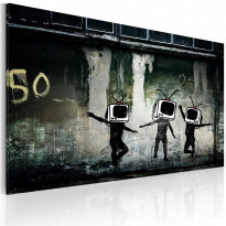 Canvas-taulu Artgeist TV heads dance - Banksy, 40x60cm