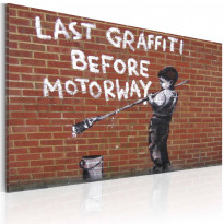 Canvas-taulu Artgeist Last graffiti before motorway - Banksy, 40x60cm