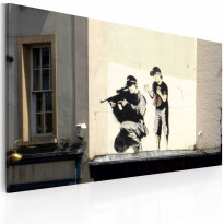 Canvas-taulu Artgeist Sniper and boy - Banksy, 40x60cm